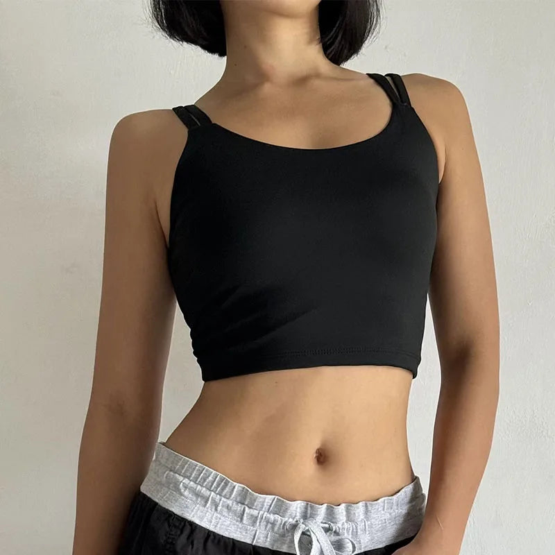 Lingerie Push Up Fixed Pad Back knotted Underwear Running Vest Gym Tops Mssza