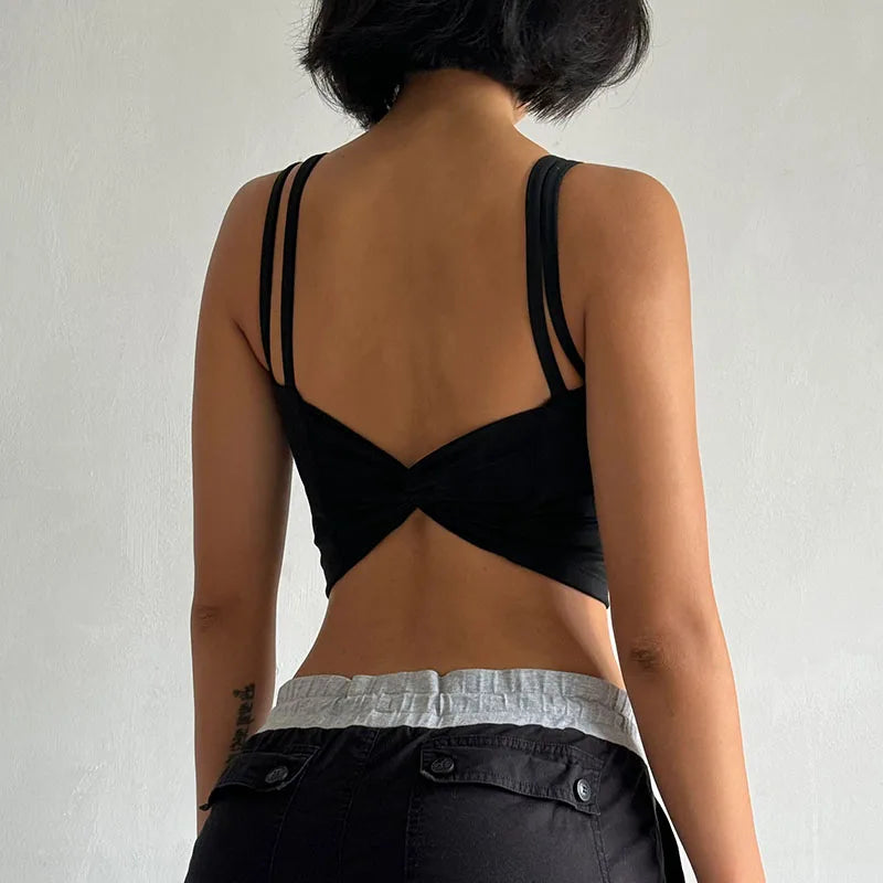 Lingerie Push Up Fixed Pad Back knotted Underwear Running Vest Gym Tops Mssza