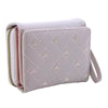 Casual PU Multi Objects Pocket Short Embroidered Love Pattern Wallet Tri Fold Card Bag Mssza