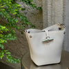 Litchi Pattern Simple and Versatile One Shoulder Cross Shoulder Bamboo Bucket Bag Mssza