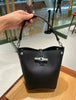 Litchi Pattern Simple and Versatile One Shoulder Cross Shoulder Bamboo Bucket Bag Mssza