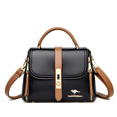 Lock Small Square Leather Crossbody Handbag Mssza