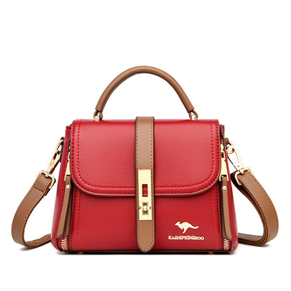 Lock Small Square Leather Crossbody Handbag Mssza