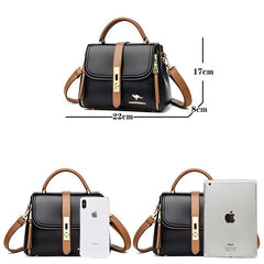 Lock Small Square Leather Crossbody Handbag Mssza