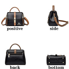 Lock Small Square Leather Crossbody Handbag Mssza