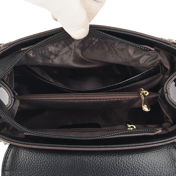 Lock Small Square Leather Crossbody Handbag Mssza