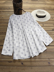 Long Adjustable Sleeve Vintage Blouse Mssza
