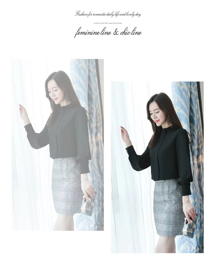 Long Sleeve Casual Chiffon Blouse Shirts Mssza