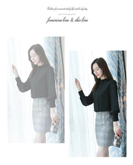 Long Sleeve Casual Chiffon Blouse Shirts Mssza