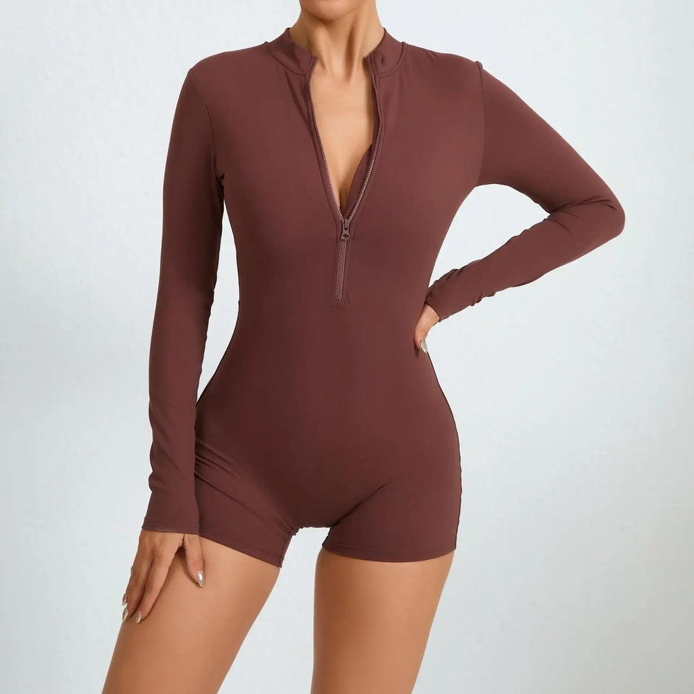 Long Sleeve Jumpsuit Padding Sports Overalls Zipper Sportswear Gym Yoga Clothing Tracksuit Mssza