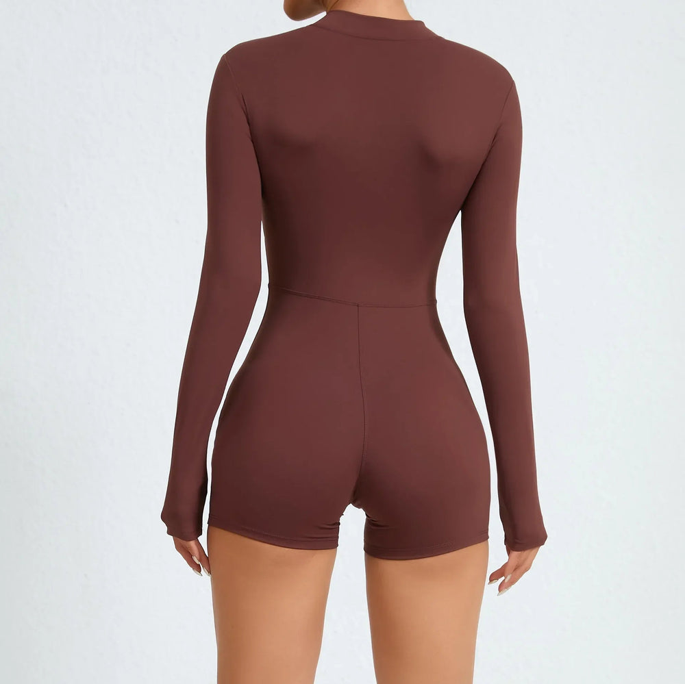 Long Sleeve Jumpsuit Padding Sports Overalls Zipper Sportswear Gym Yoga Clothing Tracksuit Mssza
