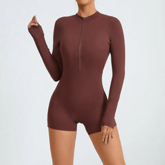 Long Sleeve Jumpsuit Padding Sports Overalls Zipper Sportswear Gym Yoga Clothing Tracksuit Mssza