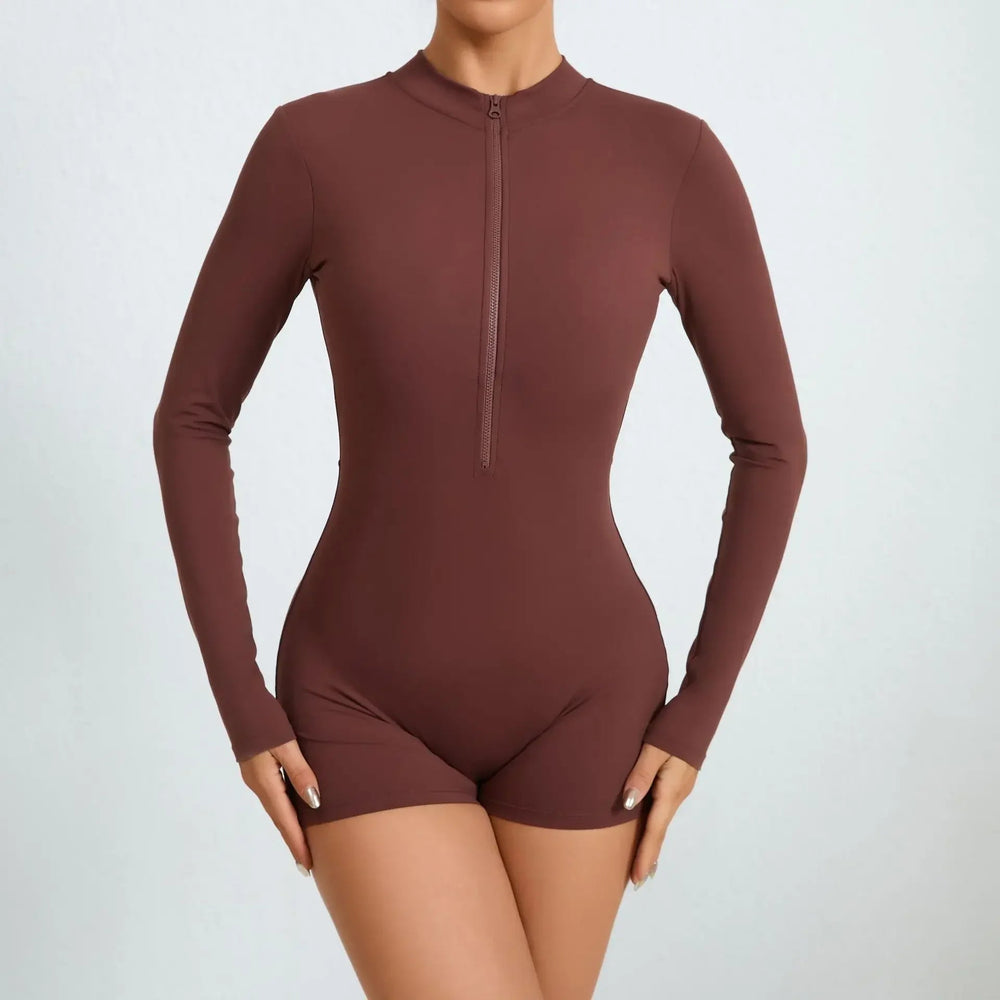Long Sleeve Jumpsuit Padding Sports Overalls Zipper Sportswear Gym Yoga Clothing Tracksuit Mssza