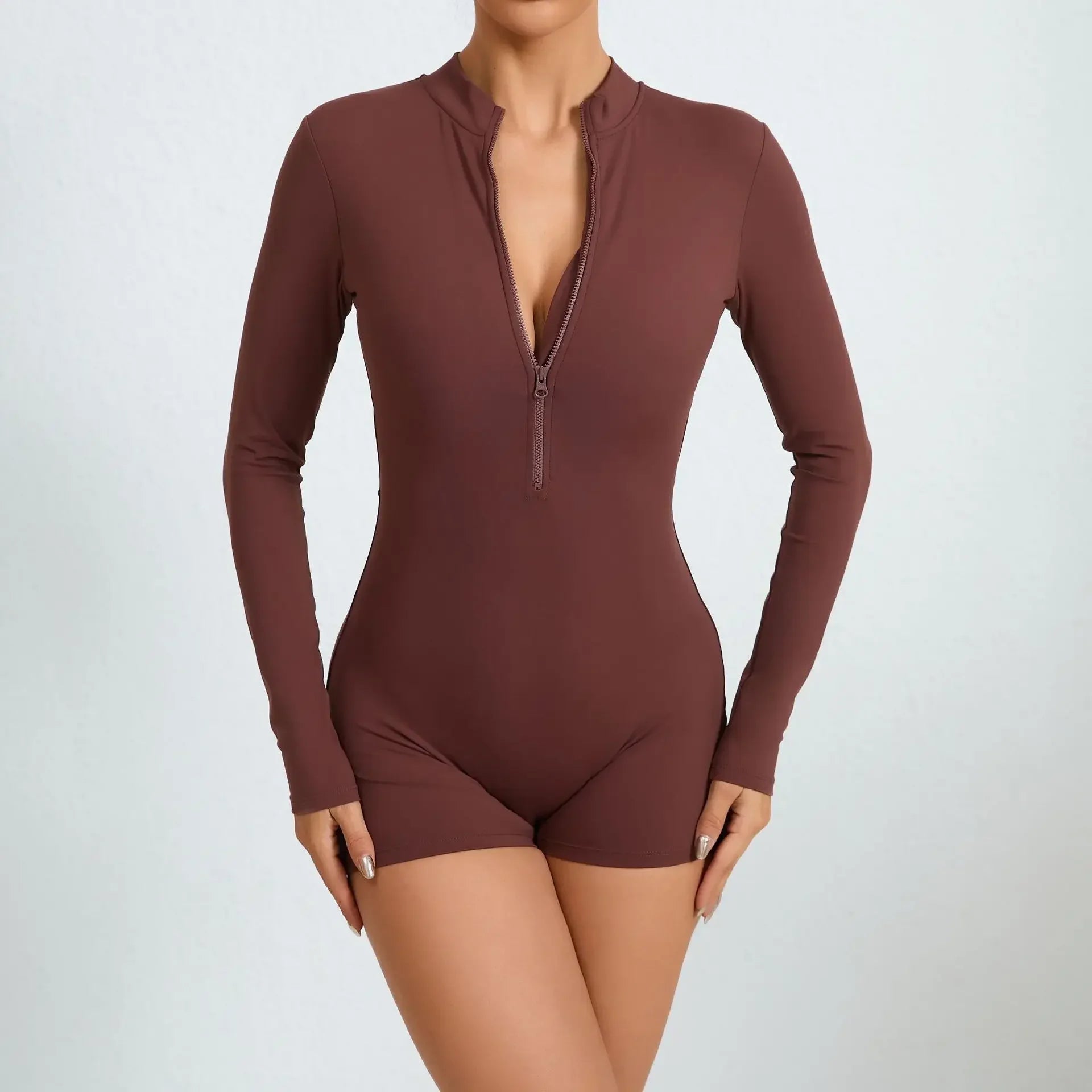 Long Sleeve Jumpsuit Padding Sports Overalls Zipper Sportswear Gym Yoga Clothing Tracksuit Mssza