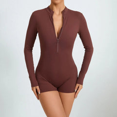 Long Sleeve Jumpsuit Padding Sports Overalls Zipper Sportswear Gym Yoga Clothing Tracksuit Mssza