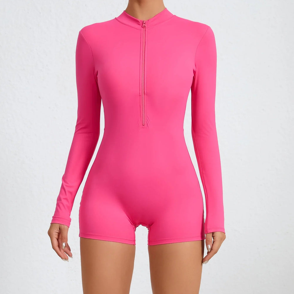Long Sleeve Jumpsuit Padding Sports Overalls Zipper Sportswear Gym Yoga Clothing Tracksuit Mssza