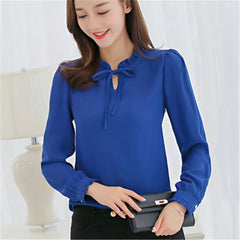 Long Sleeve Streetwear Chiffon Blouse Elegant Blusa Tops Mssza