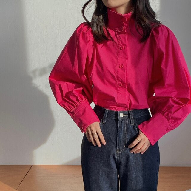Long Sleeve Tunic Slit Hem Stylish Shirt Mssza