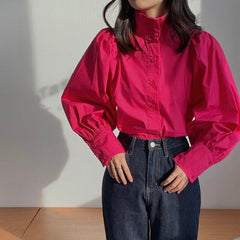 Long Sleeve Tunic Slit Hem Stylish Shirt Mssza