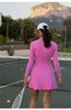 Long Sleeve Wave Lace Breathable Quick-Drying One-Piece Mini Dress Mssza