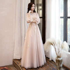 Long Sleeves Elegant O-neck Prom Dresses Mssaz Desses