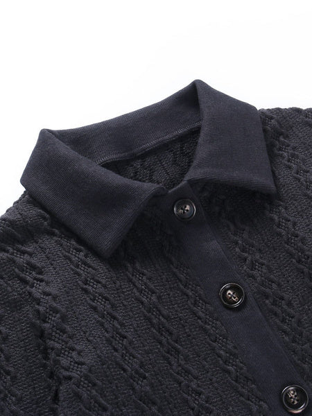 Long Sleeves Turndown Collar Retro Top Mssza