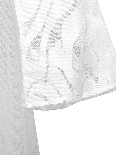 Long Sleeves V Neck Polyester Floor Length Maxi Dresses Mssza