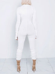 Long Sleeves Zipper Skinny Jumpsuit Mssza