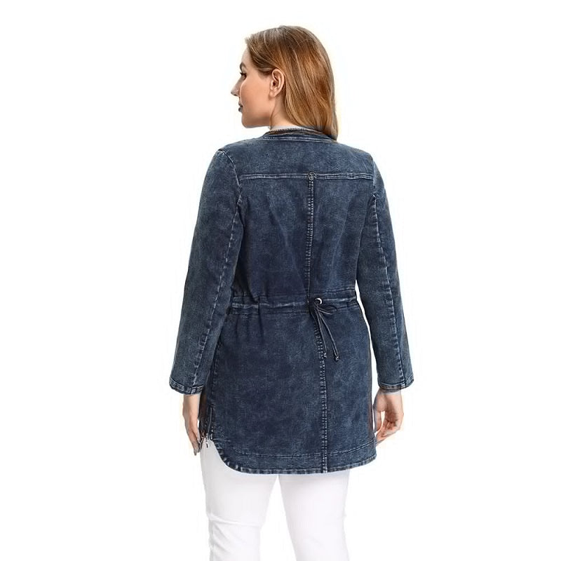 Long Slim Denim Advanced Stretch Knitted Blouses Mssza