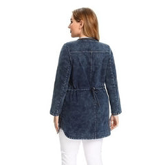Long Slim Denim Advanced Stretch Knitted Blouses Mssza