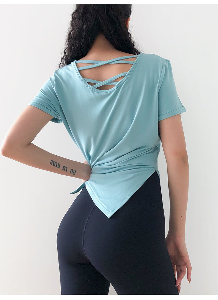Loose Fit O-neck Sport Yoga Shirt Mssza