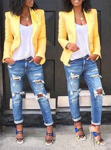 Loose Fitting Distressed Jeans Mssza