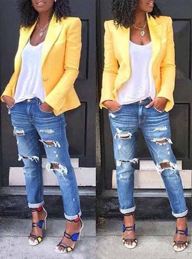 Loose Fitting Distressed Jeans Mssza