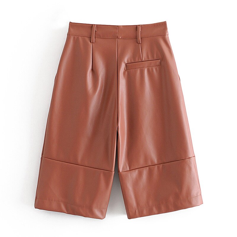 Loose Straight Pleated Half Pants Mssza