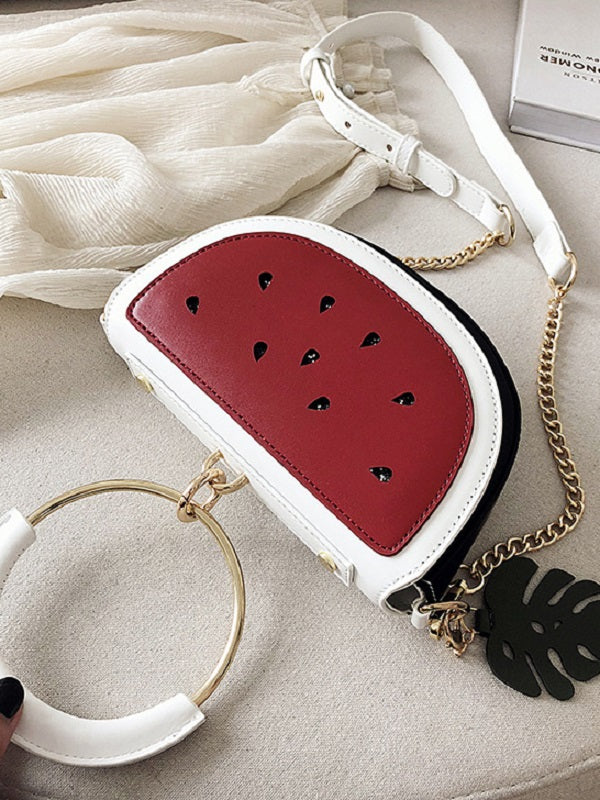 Lovely Watermelon Lemon Metal Chain Handbags Mssza
