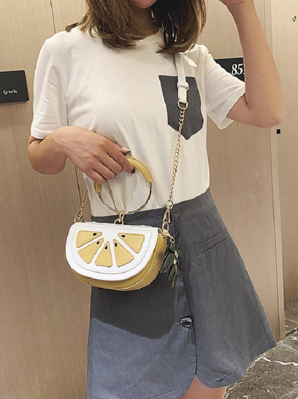 Lovely Watermelon Lemon Metal Chain Handbags Mssza