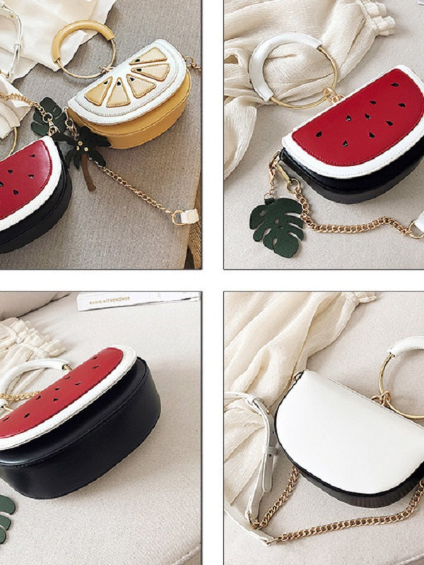 Lovely Watermelon Lemon Metal Chain Handbags Mssza