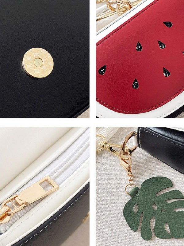 Lovely Watermelon Lemon Metal Chain Handbags Mssza
