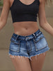 Low Rise Ripped Vacation Beach Club Streetwear Denim Short Pants Mssza