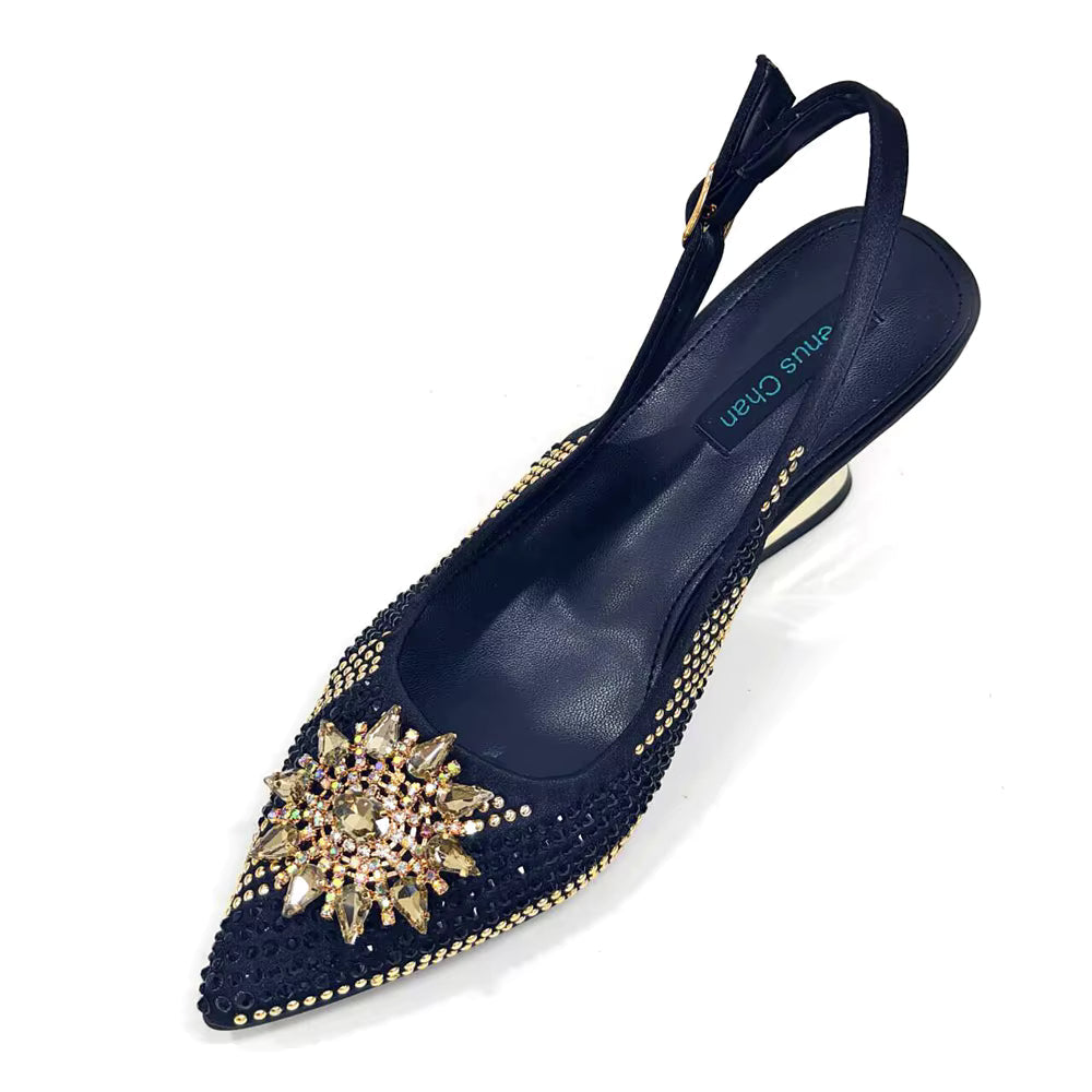 Lucky Star Bag With Elegant Pointed Tip Evening Party Shoes And Bag Set Mssza