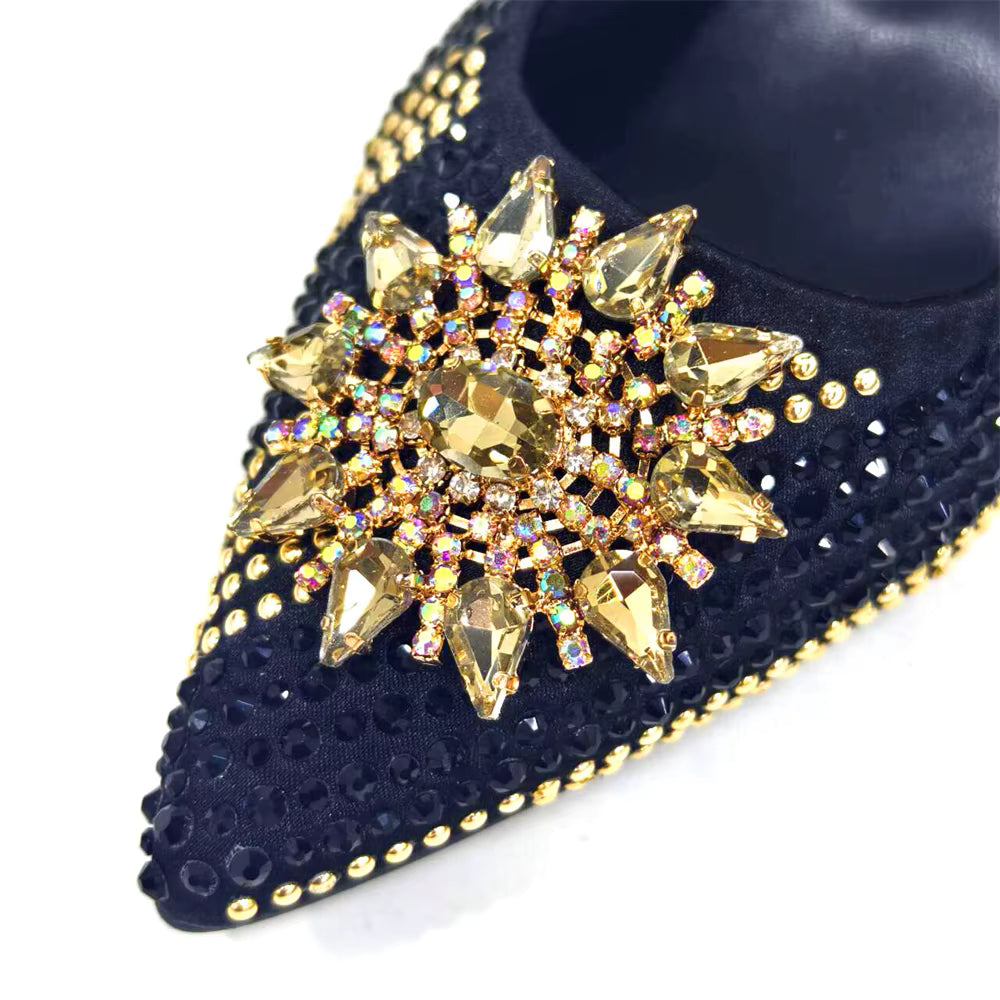 Lucky Star Bag With Elegant Pointed Tip Evening Party Shoes And Bag Set Mssza
