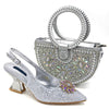 Lucky Star Bag With Elegant Pointed Tip Evening Party Shoes And Bag Set Mssza