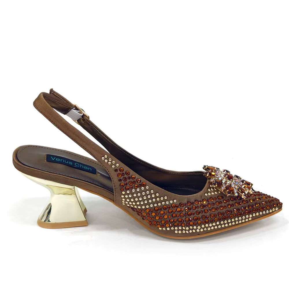 Lucky Star Bag With Elegant Pointed Tip Evening Party Shoes And Bag Set Mssza