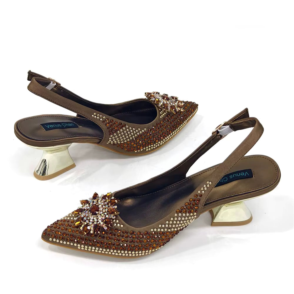 Lucky Star Bag With Elegant Pointed Tip Evening Party Shoes And Bag Set Mssza