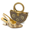 Lucky Star Bag With Elegant Pointed Tip Evening Party Shoes And Bag Set Mssza