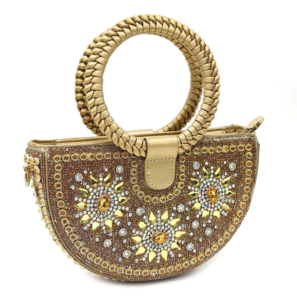 Lucky Star Bag With Elegant Pointed Tip Evening Party Shoes And Bag Set Mssza