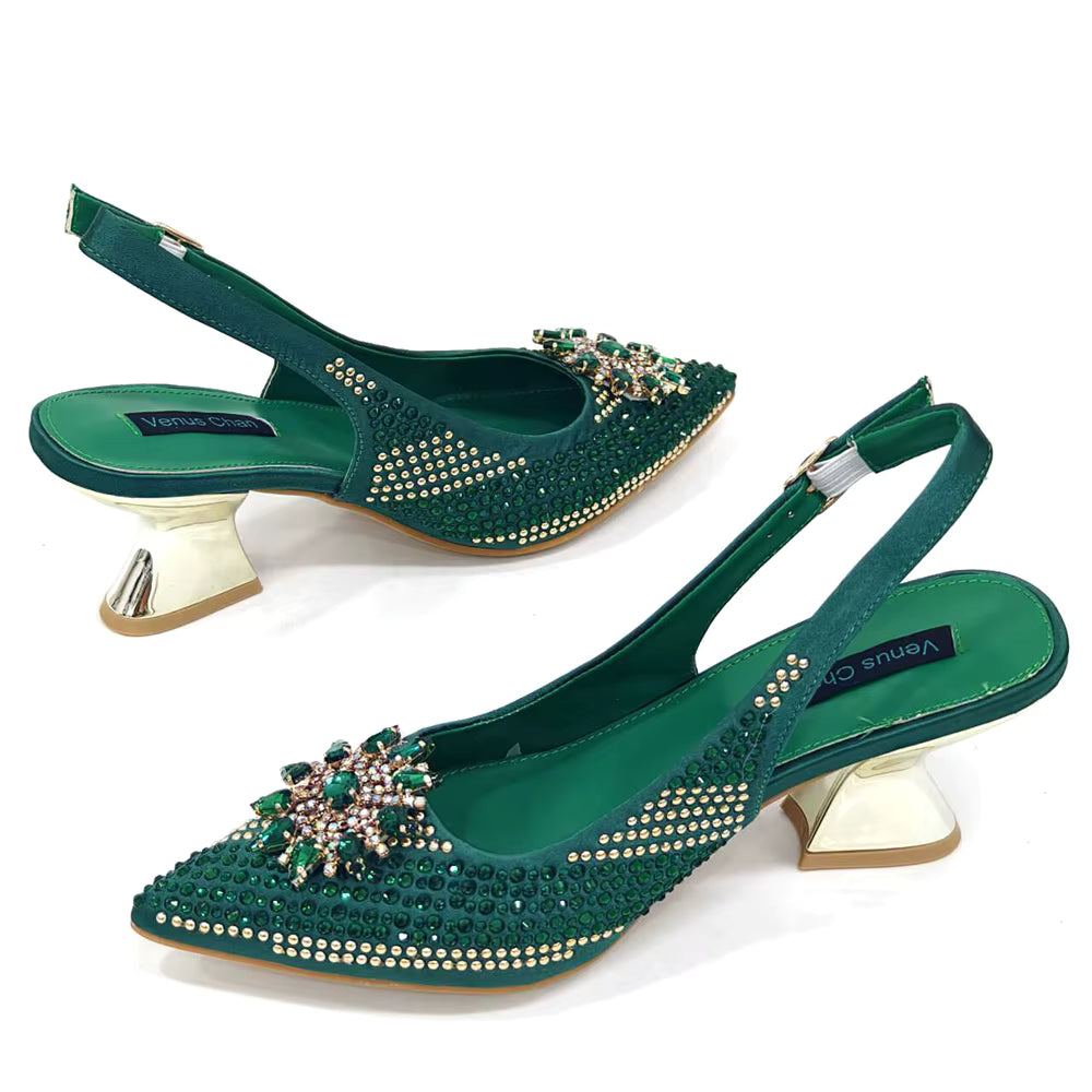 Lucky Star Bag With Elegant Pointed Tip Evening Party Shoes And Bag Set Mssza