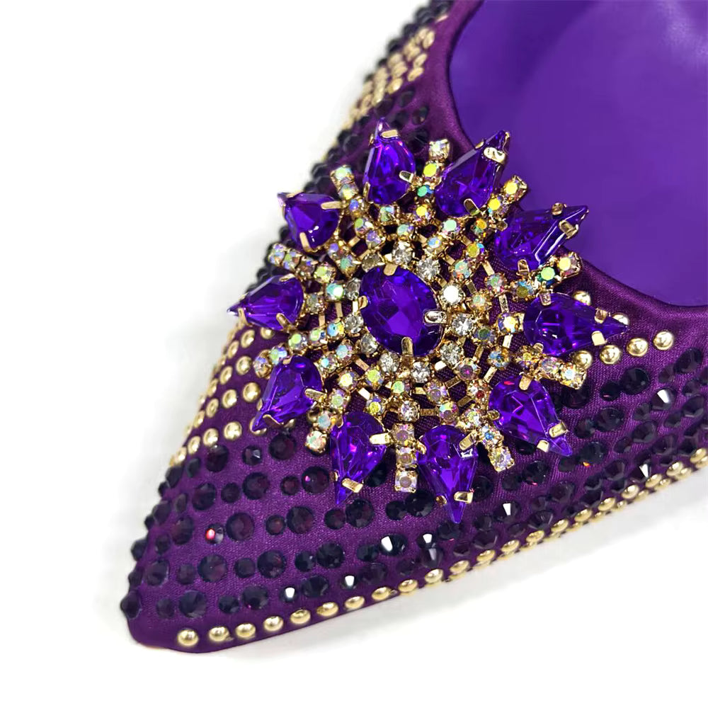 Lucky Star Bag With Elegant Pointed Tip Evening Party Shoes And Bag Set Mssza