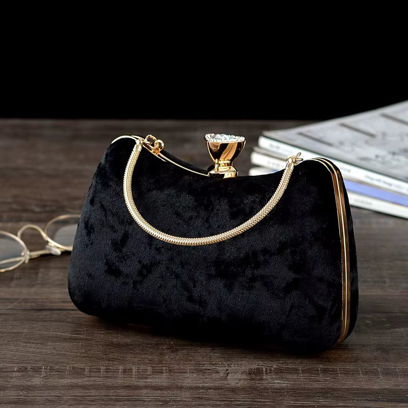 Luxury Banquet Evening Party Clutch Bag With Chain Top Handle Handbags Mssza