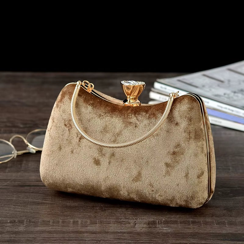 Luxury Banquet Evening Party Clutch Bag With Chain Top Handle Handbags Mssza